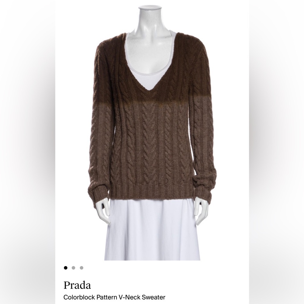 PRADA Brown colorblock vintage sweater size small